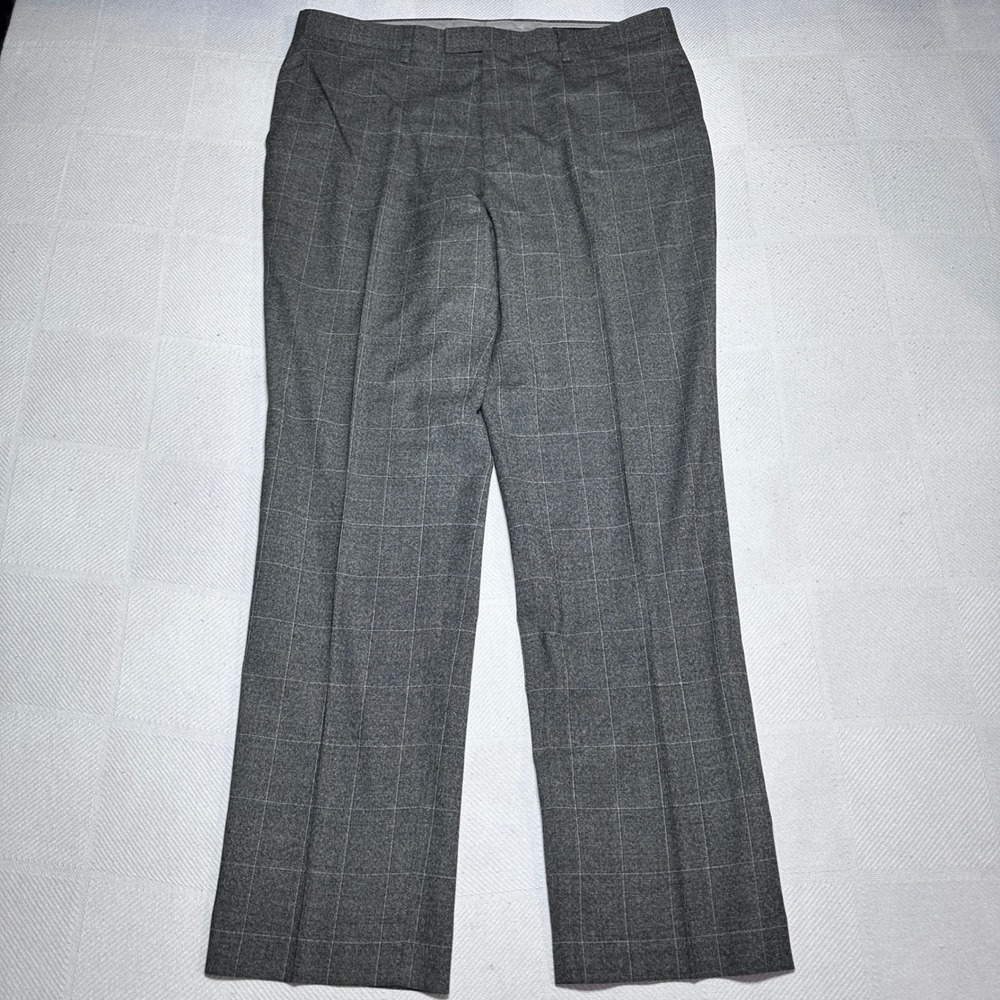 Banana Republic Dress Pants‎ Mens 34x32 Marzotto Italian Wool Windowpane Grey